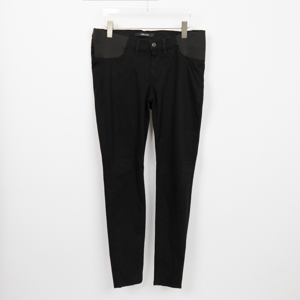 J Brand Mama J Maternity Skinny Jeans Black Denim Comfort‎ Panel Size 30